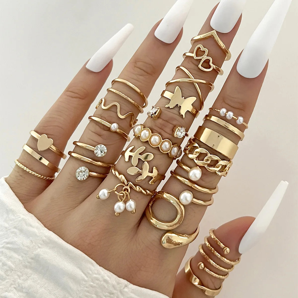 Bohemian Sun, Moon & Cross Knuckle Ring Set