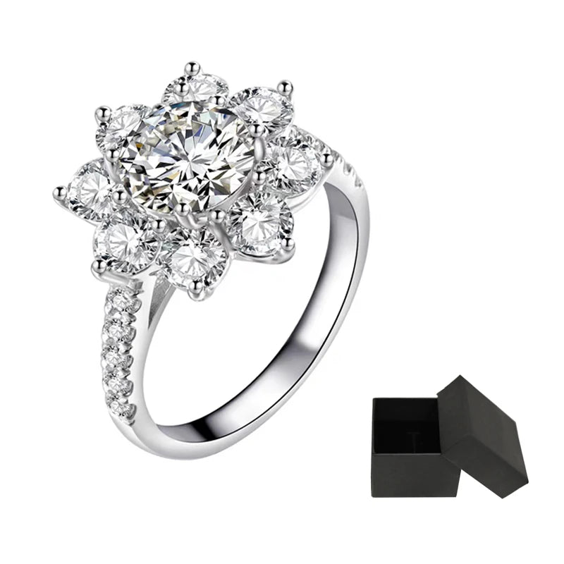 1CT/2CT Moissanite Sunflower Engagement Ring