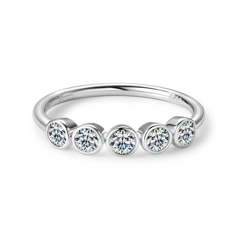 1.8/0.5 carat Moissanite Eternity Band (18K White Gold-Plated)