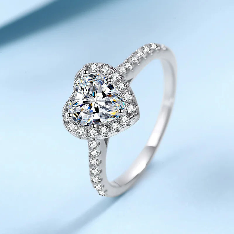 1CT VVS Heart-Cut Moissanite Bridal Ring