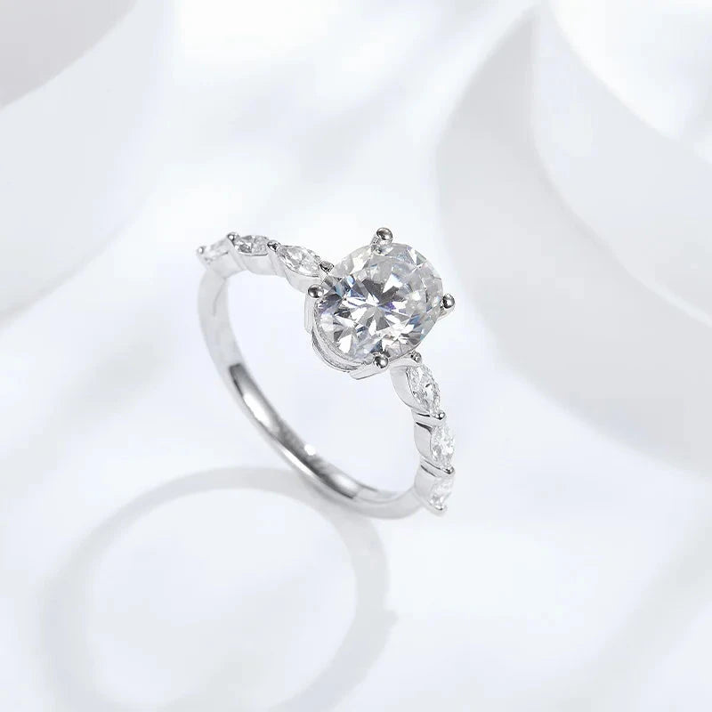 2.6CTW Oval Cut Moissanite Engagement