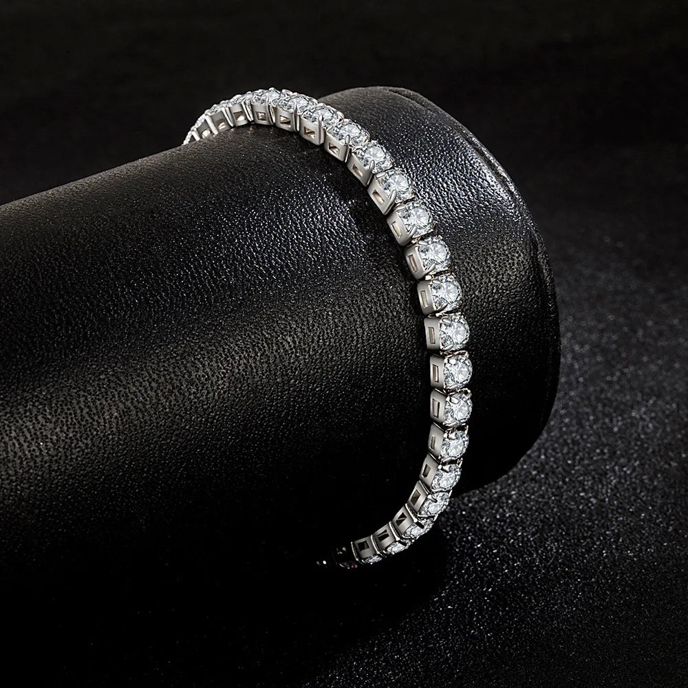 925 Sterling Silver Zircon Chain Bracelet for Women