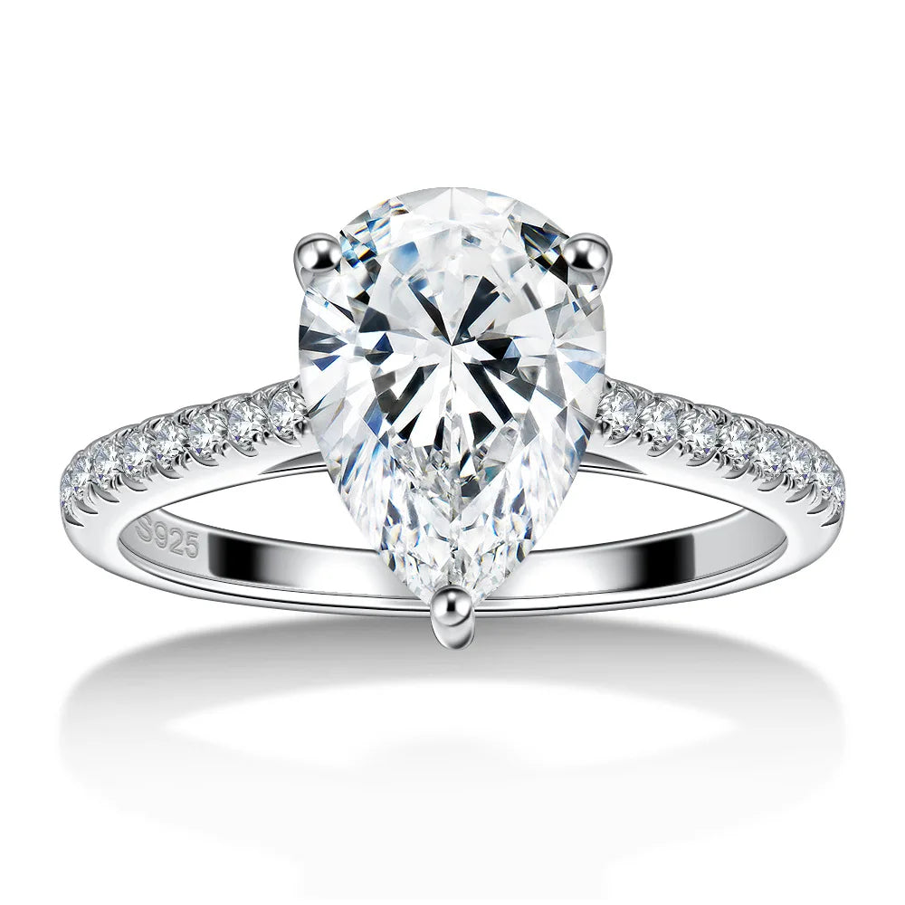 2CT Oval Pear Cut Moissanite Ring