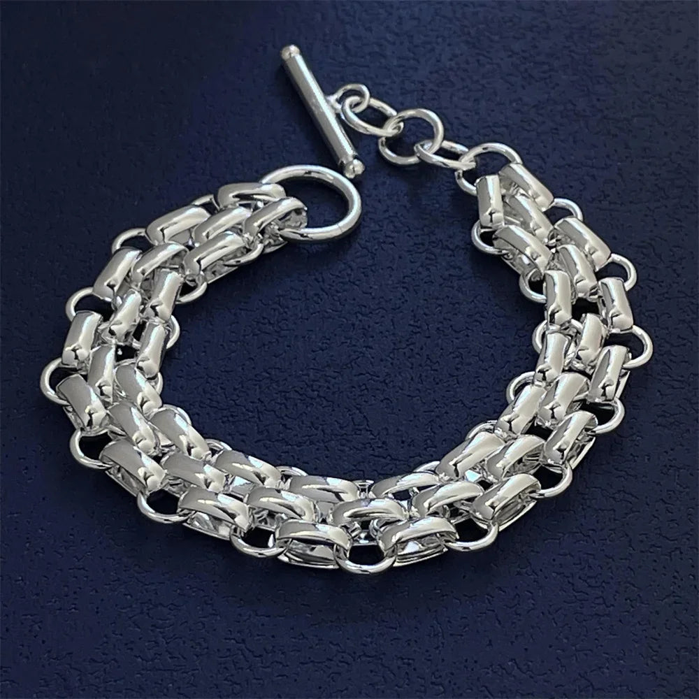 925 Sterling Silver Mesh Interwoven Bracelet