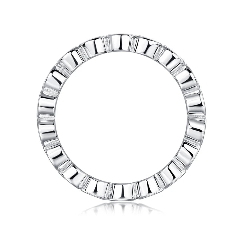 1.8/0.5 carat Moissanite Eternity Band (18K White Gold-Plated)