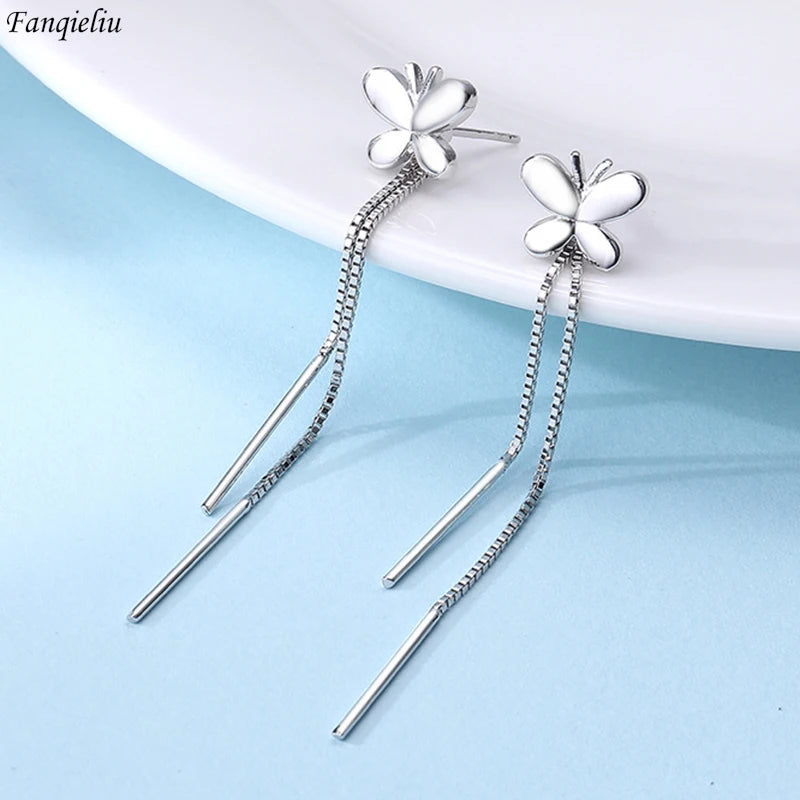 Butterfly Long Chain Drop Earrings for Women