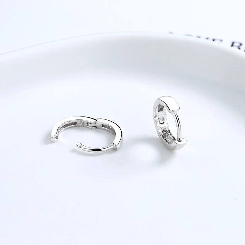 925 Sterling Silver Classic Round Hoop Earrings