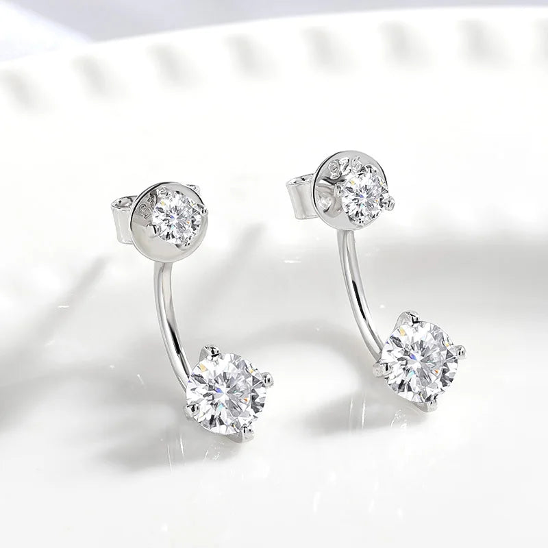 1.2CT Moissanite Drop Earrings in Sterling Silver