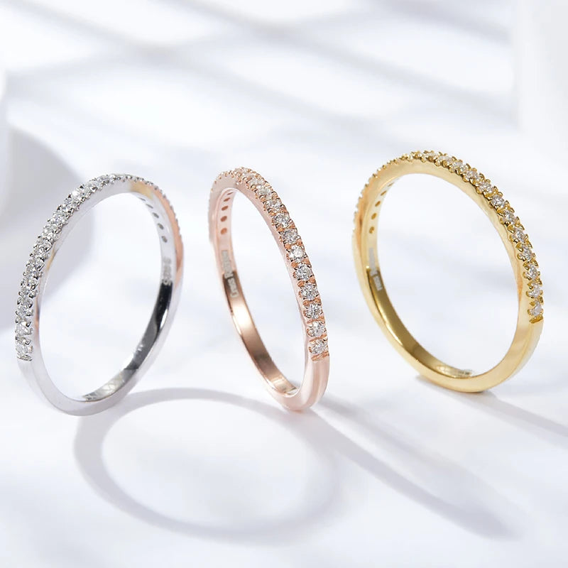 3-Piece Moissanite Eternity Wedding Band Set for Couples