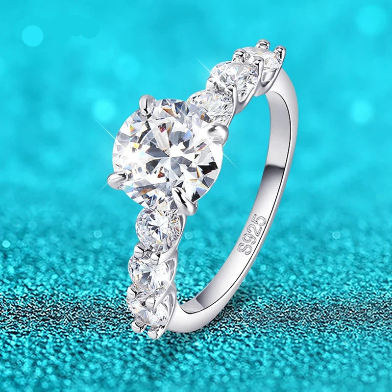 3.2CT Moissanite Wedding Ring with 7 Stones