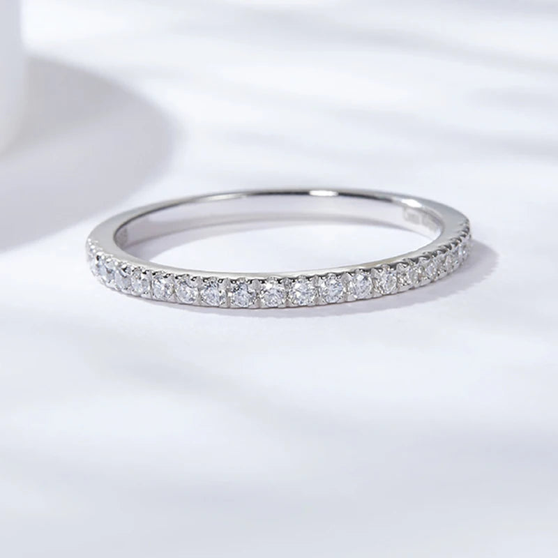 3-Piece Moissanite Eternity Wedding Band Set for Couples