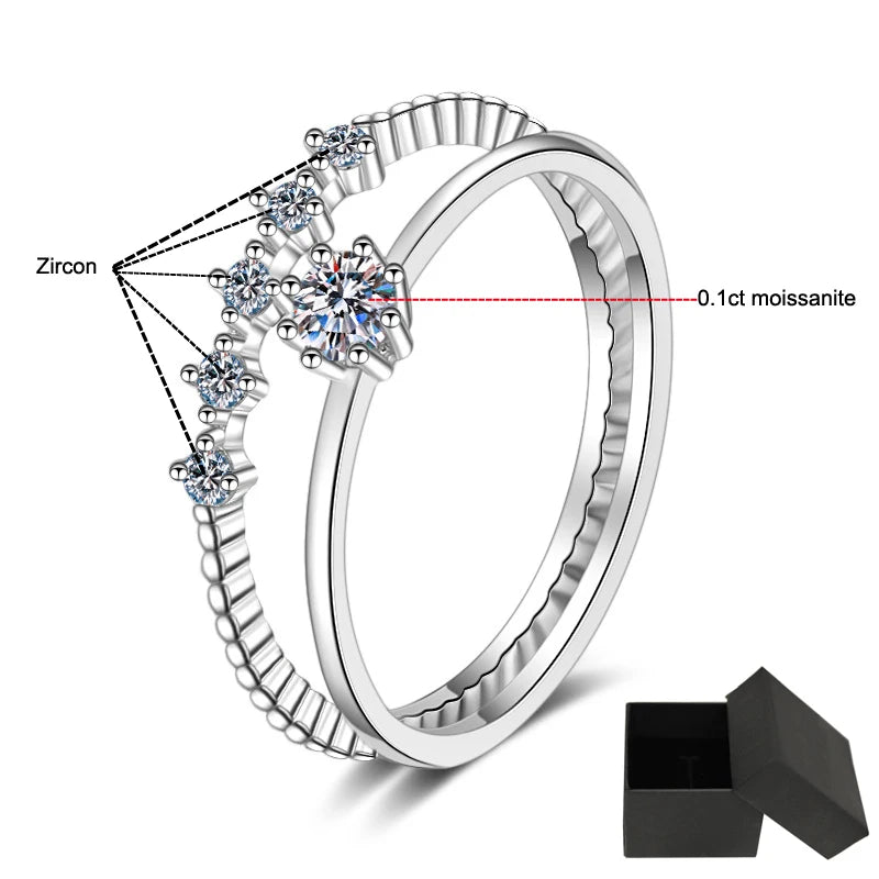 0.1ct Moissanite Wedding Ring Set in Sterling Silver