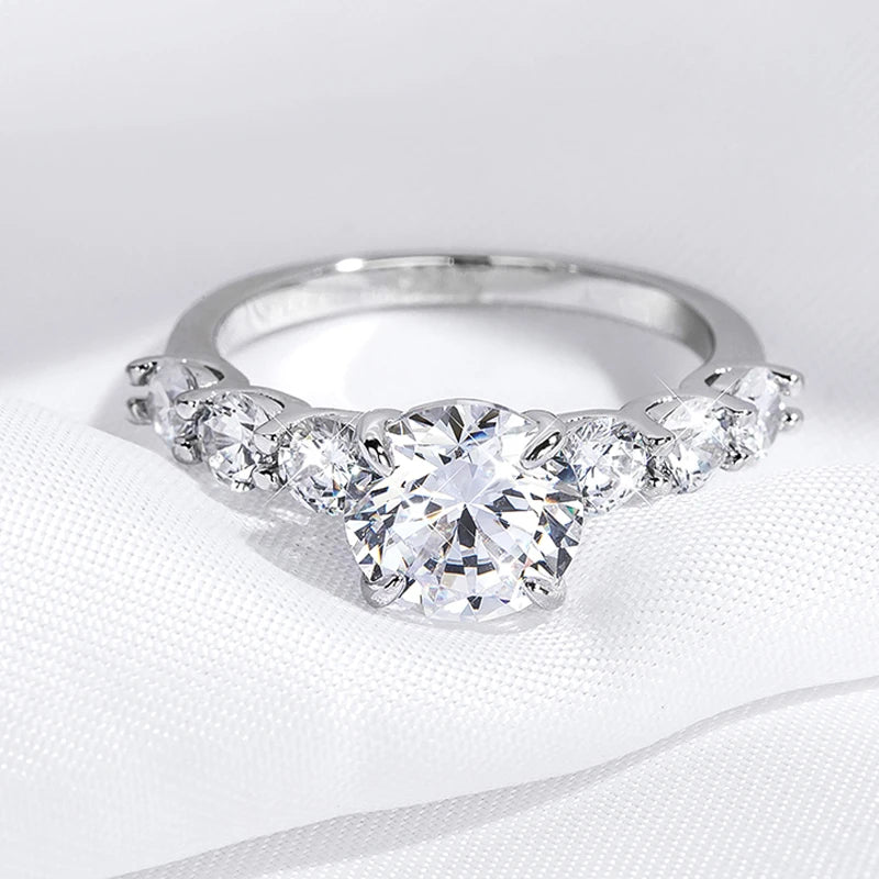 3.2CT Moissanite Wedding Ring with 7 Stones