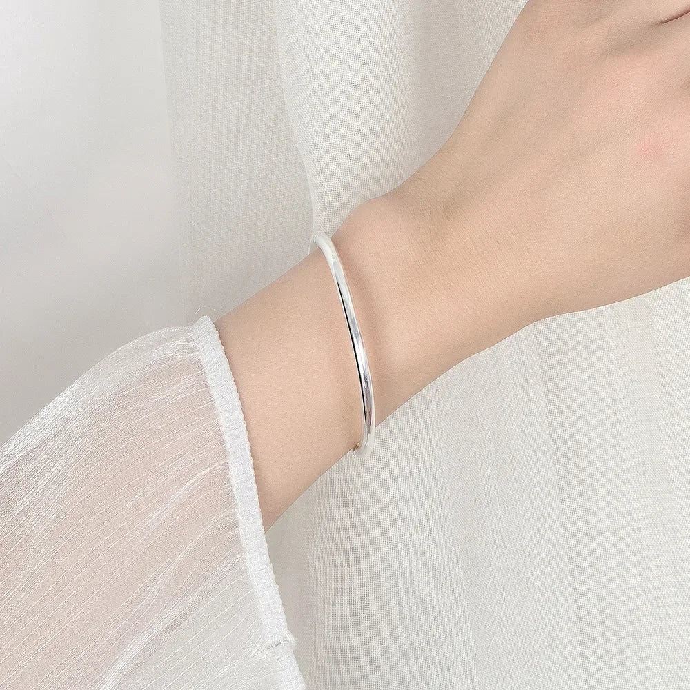 925 Sterling Silver Minimalist Bangle Bracelet