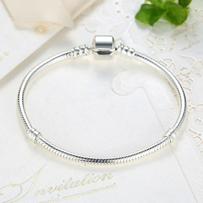 925 Sterling Silver Bucket Buckle Bracelet