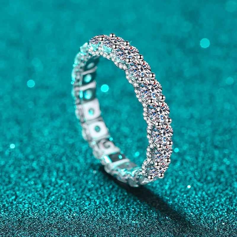 2.1CT White Gold Moissanite Eternity Band