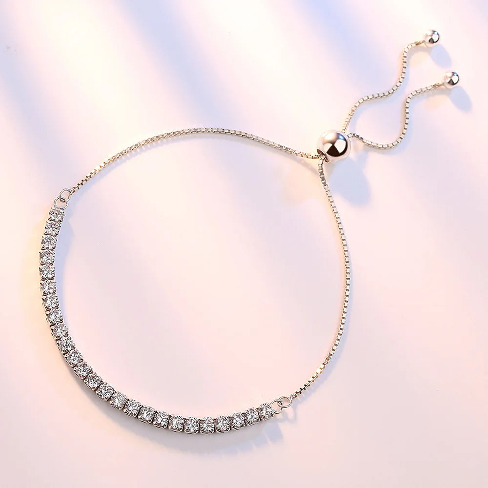 S925 Sterling Silver Elegant Zircon Tennis Bracelet