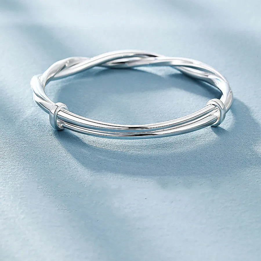 925 Sterling Silver Möbius Cuff Bracelet for Women