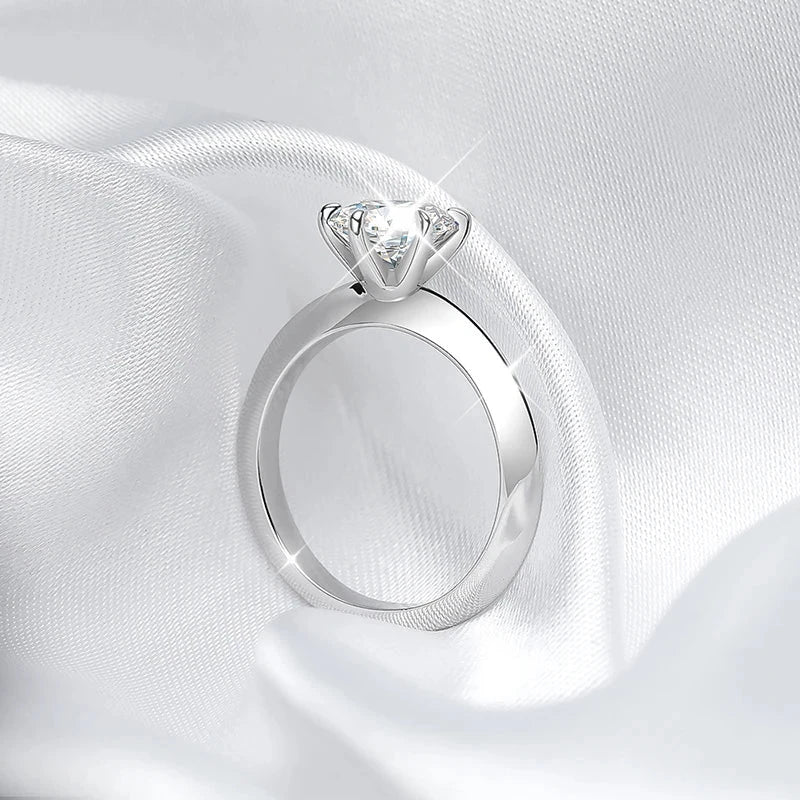 2CT Moissanite Wedding Ring in Sterling Silver