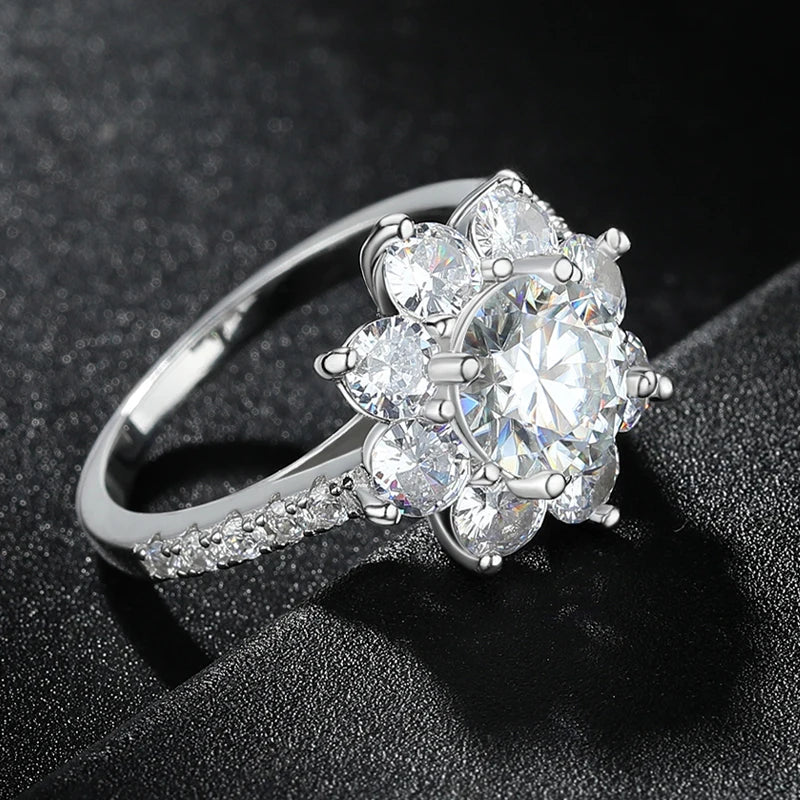 1CT/2CT Moissanite Sunflower Engagement Ring