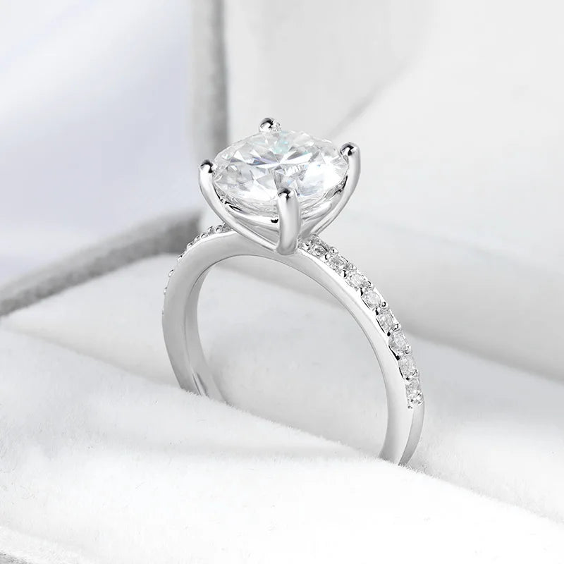 1-3CT Moissanite Promise Ring in Sterling Silver