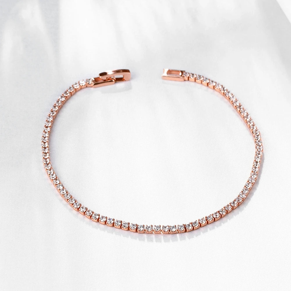 Classic Rose Gold Zircon Tennis Bracelet